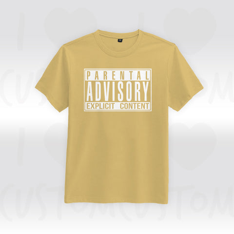 T-shirt ilovecustom Parental Advisory Explicit Content logo blanc