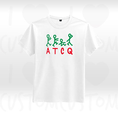 T-shirt ilovecustom A T C Q logo vert et rouge