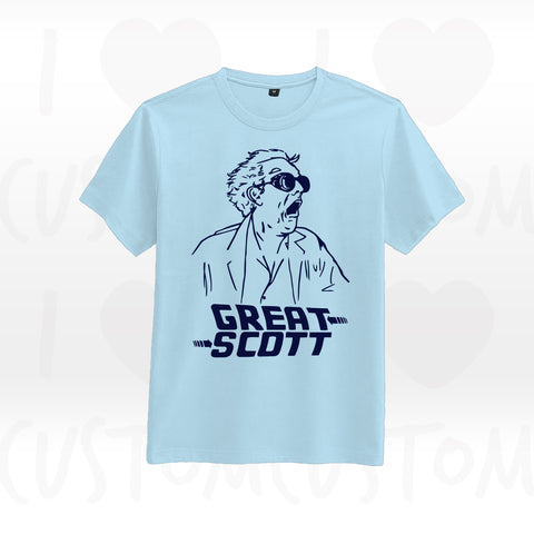 T-shirt ilovecustom bleu ciel GREAT SCOTT back to the future