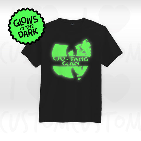 T-shirt noir ilovecustom wu tang clan logo vert glow in the dark