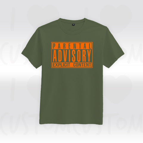 T-shirt ilovecustom Parental Advisory Explicit Content logo orange