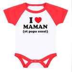 body bébé ilovecustom baseball rouge blanc ilove maman