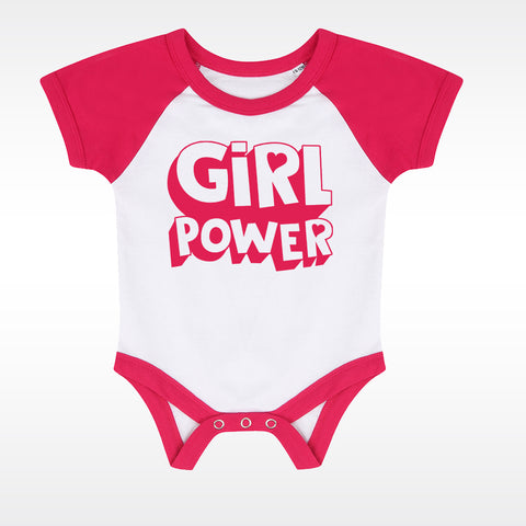 body bébé ilovecustom baseball rose blanc girl power rose