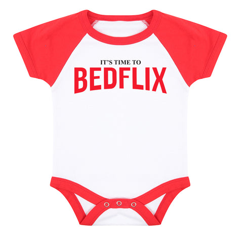 body bébé ilovecustom baseball rouge blanc bedflix rouge