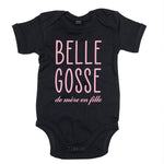 body bébé ilovecustomnoir bellegosse de mere en fille rose pale