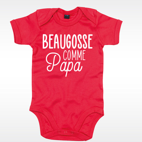 body bébé ilovecustom rouge beaugosse comme papa blanc