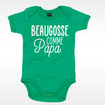 body bébé ilovecustom vert beaugosse comme papa blanc