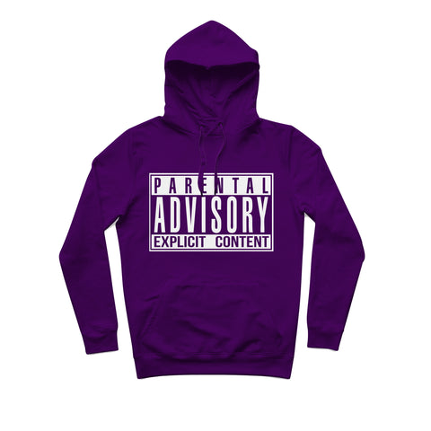 Sweat capuche hiphophood épais parental advisory violet