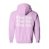 Sweat capuche épais rose hiphophood 2pac thug life