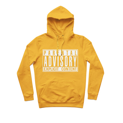 sweat capuche hiphophood épais parental advisory yellow