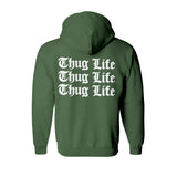 Sweat capuche épais vers olive hiphophood 2pac thug life