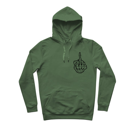 Sweat capuche hiphophood épais skull fuck olive green