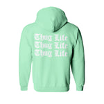 Sweat capuche épais vert mint hiphophood 2pac thug life