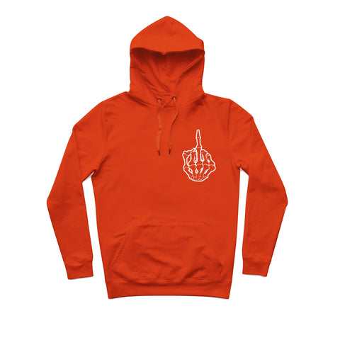 Sweat capuche hiphophood épais skull fuck orange