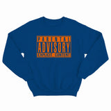 sweat col rond unisex logo PARENTAL ADVISORY EXPLICIT CONTENT orange