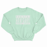 sweat col rond unisex logo PARENTAL ADVISORY EXPLICIT CONTENT blanc