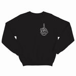 sweat col rond noir unisex logo Fuck Skull blanc