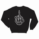 sweat col rond noir unisex logo Fuck Skull blanc